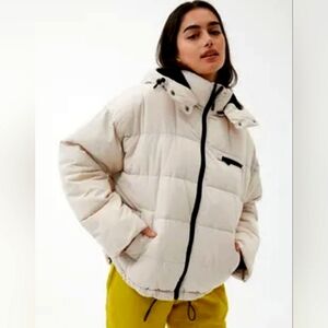 URBAN OUTFITTERS | Rae Hooded Puffer Jacket Ballerina Greyish Pink | Size Sm EUC